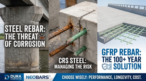 Steel vs CRS Steel vs GFRP Rebar for Infrastructure Projects